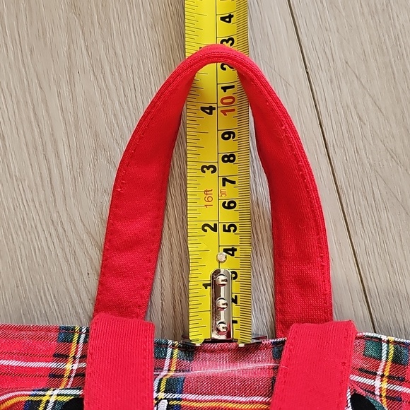 Vintage Disney Store Plaid Mickey & Minnie Mouse Hoola Hoop Small Handbag - Picture 12 of 17